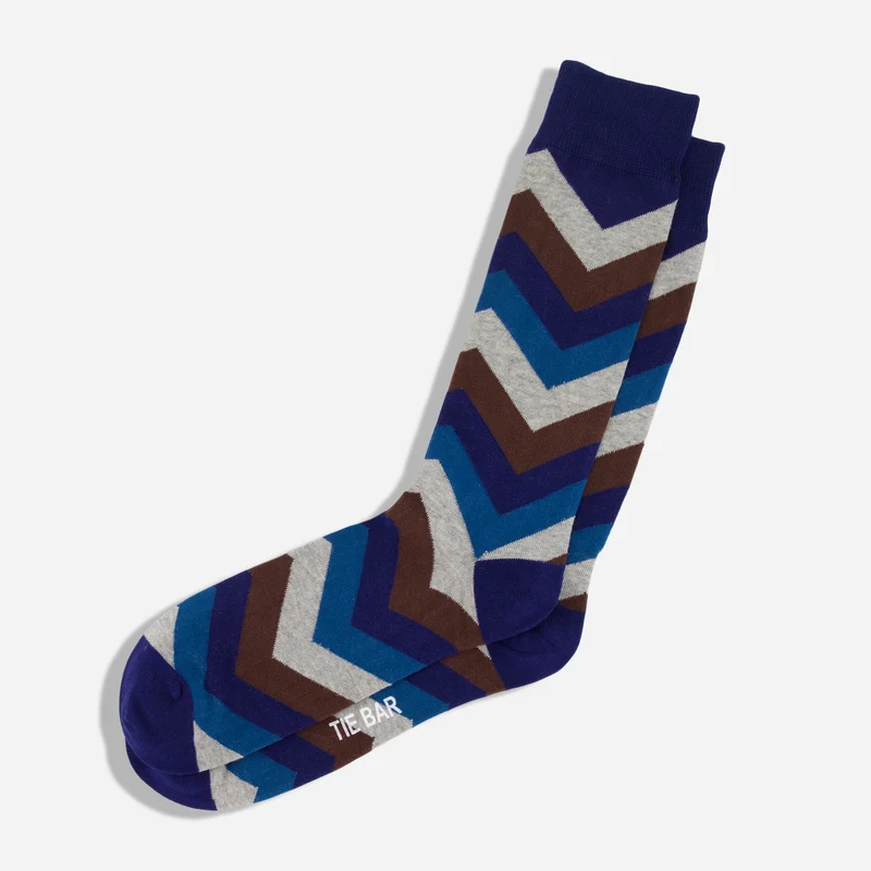 Chevron Peacock Green Dress Socks