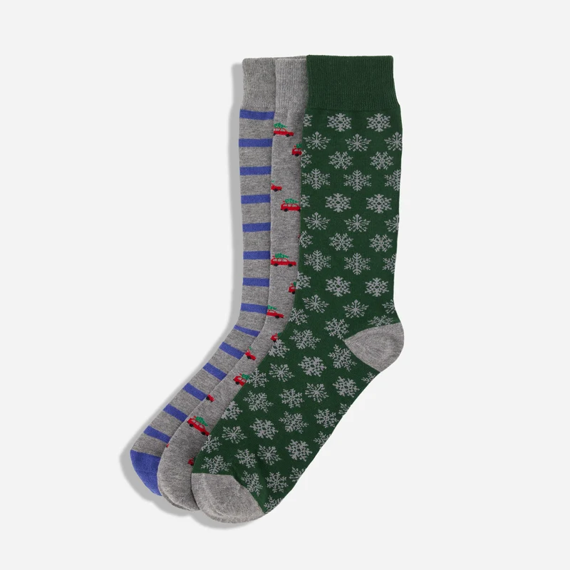 Holiday 3-Pack Red Dress Socks
