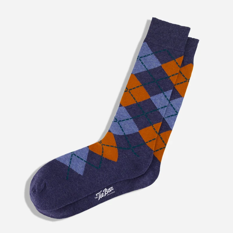 Argyle Burnt Orange Dress Socks