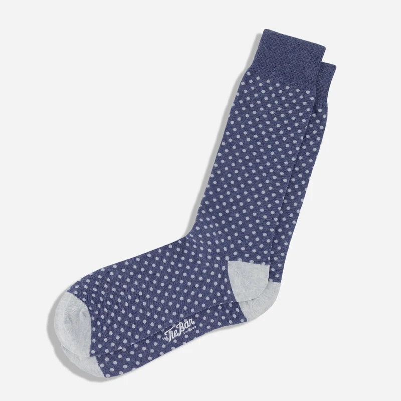 Pindot True Navy Dress Socks