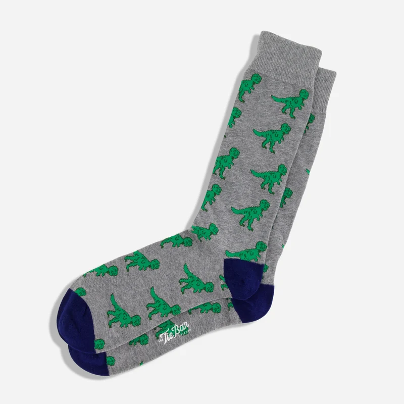 Dinosaurs Grey Dress Socks