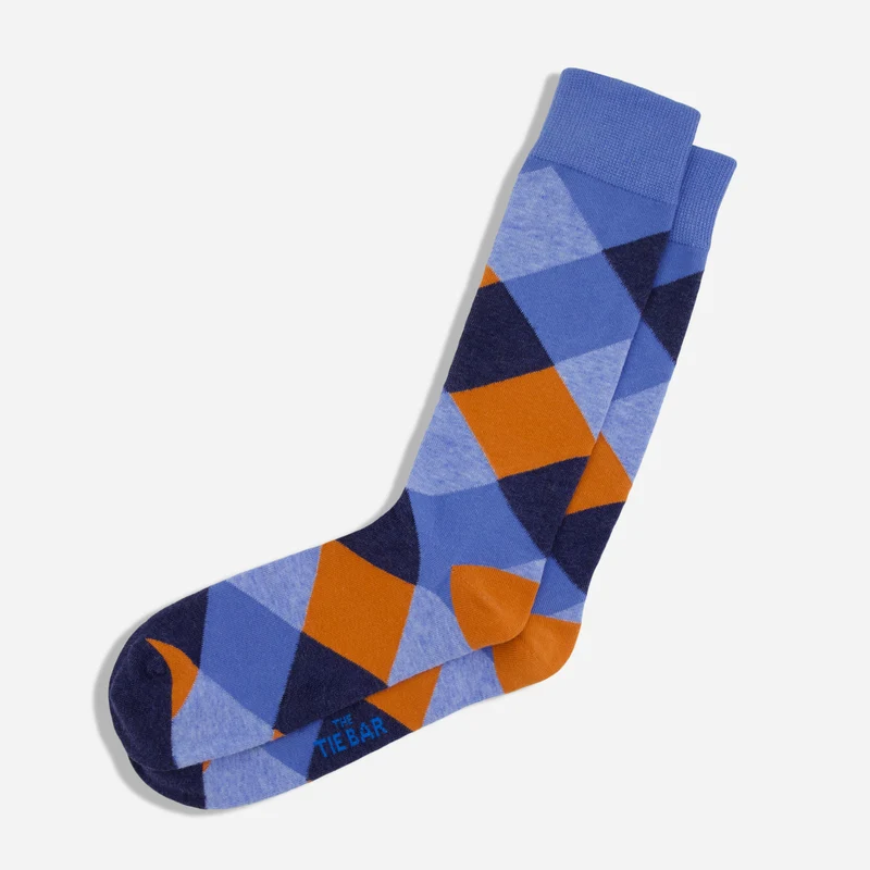 Rohrer Plaid Orange Dress Socks