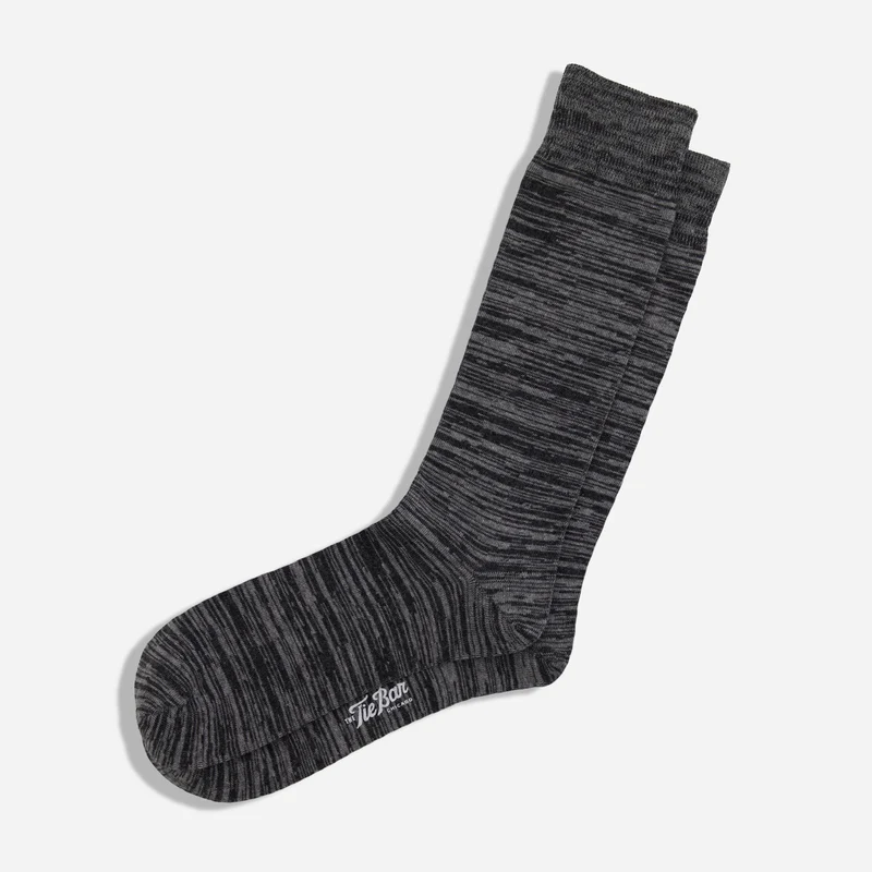 Marled Charcoal Dress Socks