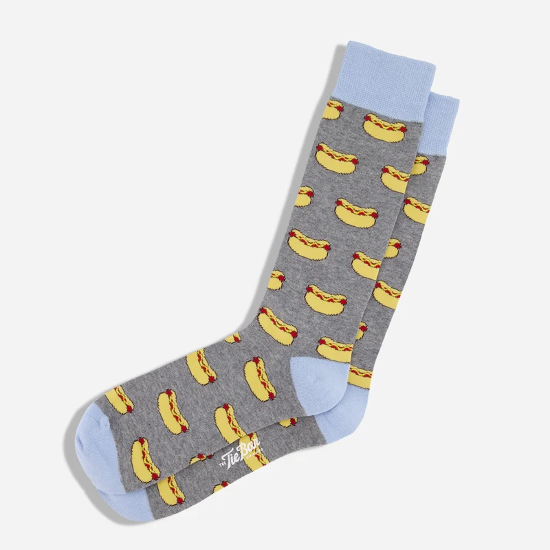 Chicago Hot Dog Charcoal Dress Socks
