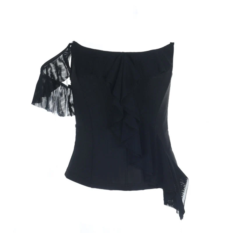 Fairycore ruffle self tie tube top