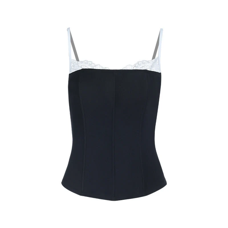 Fairycore kanten zoom, patchwork, open rug cami top