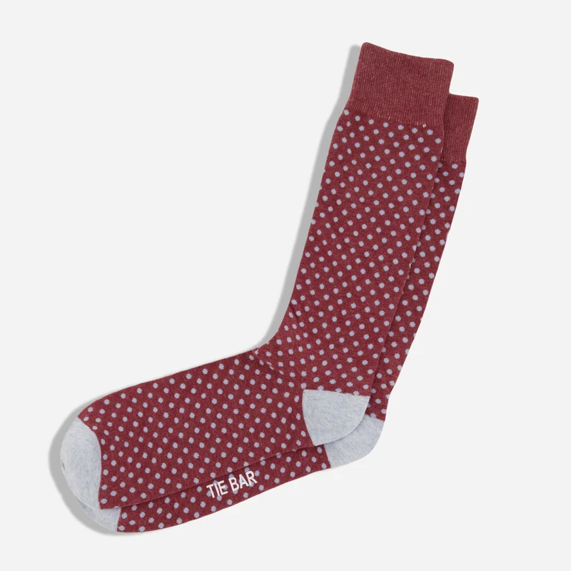 Pindot Marsala Dress Socks