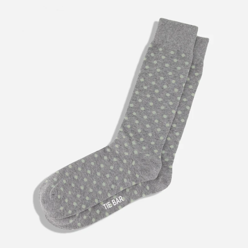 Circuit Dots Sage Green Dress Socks