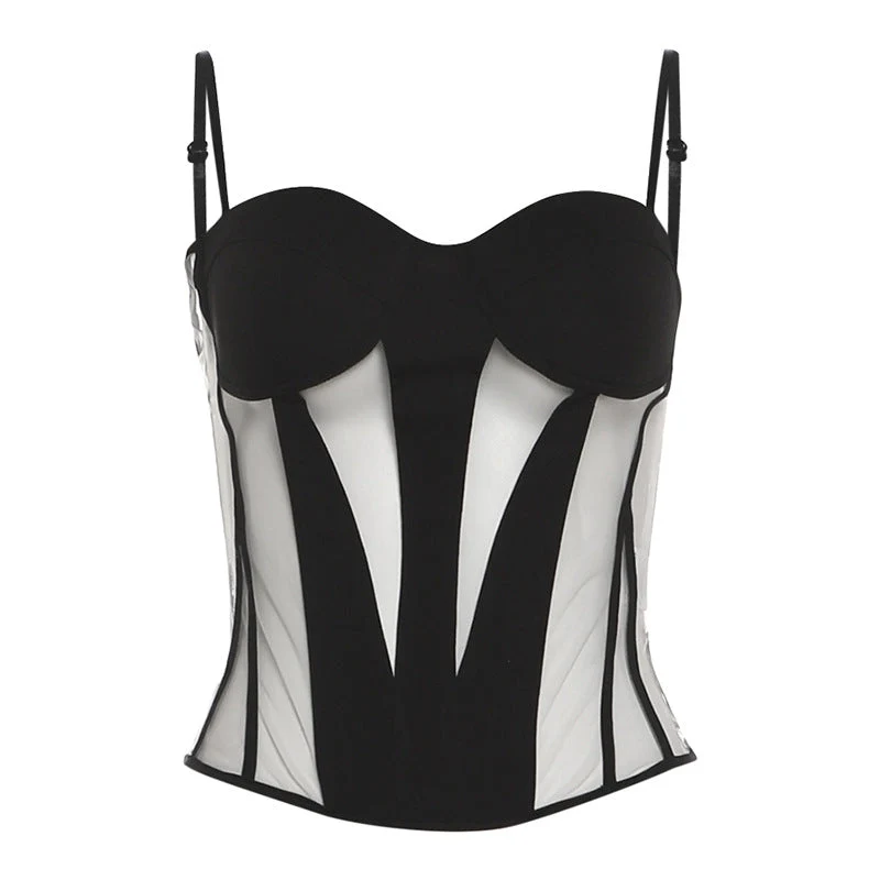 Fairycore mesh patchwork cami top