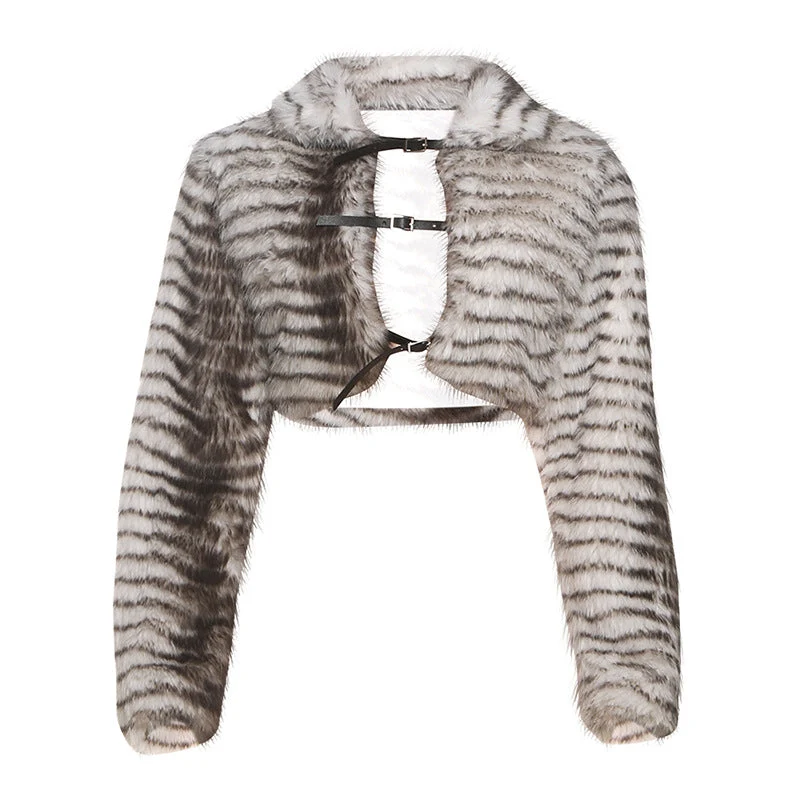 Fairycore fluffy buckle turnover collar top