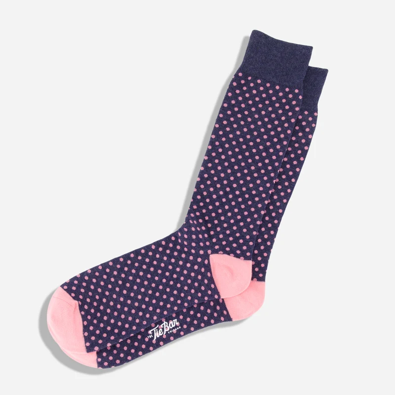 Pindot Pink Dress Socks