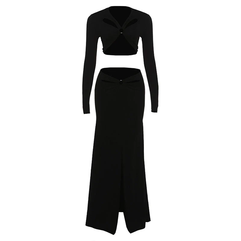 Gotische maxi rok set met open O-ring