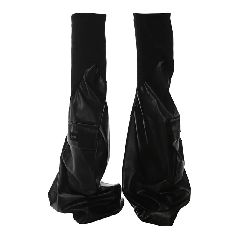 PU leren beenwarmer met zak