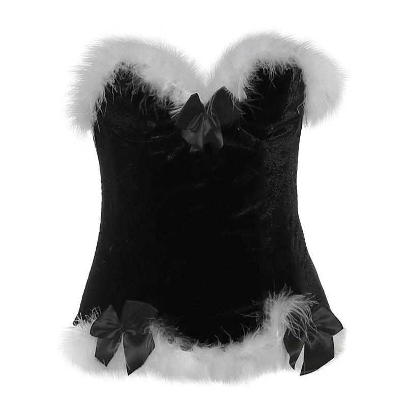 Fairycore sweetheart top met veren