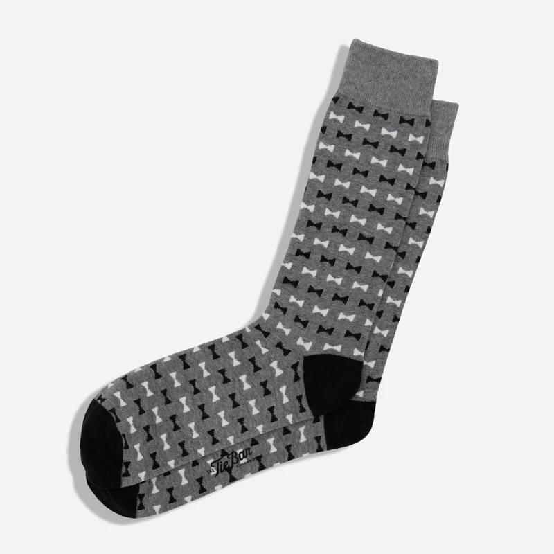 Bow Tie Black Dress Socks