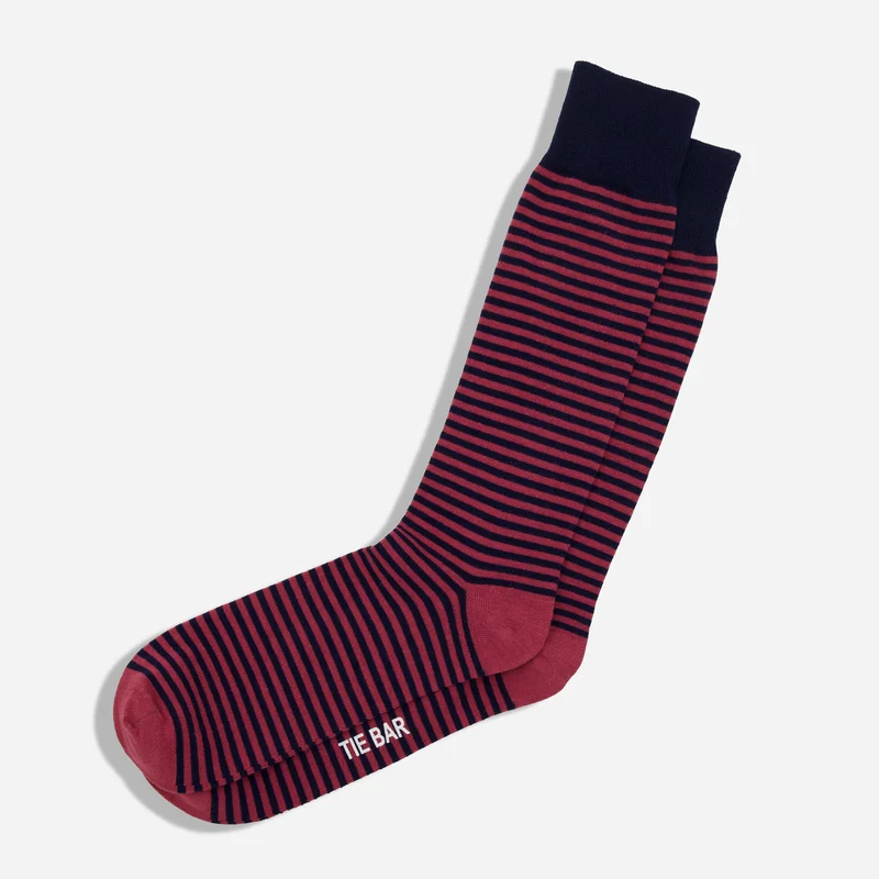 Thin Stripes Dusty Rose Dress Socks