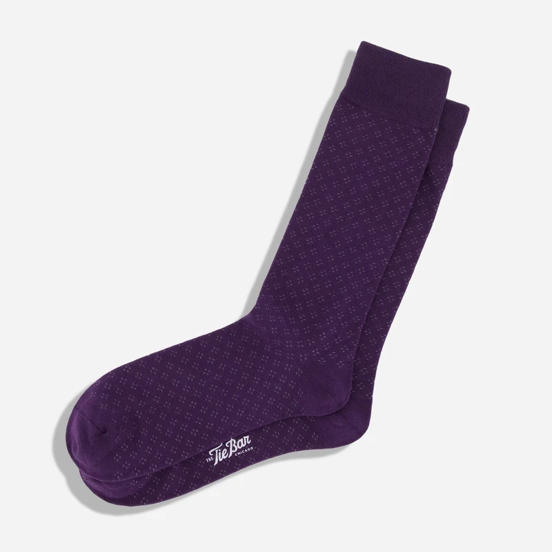 Speckled Eggplant Dress Socks