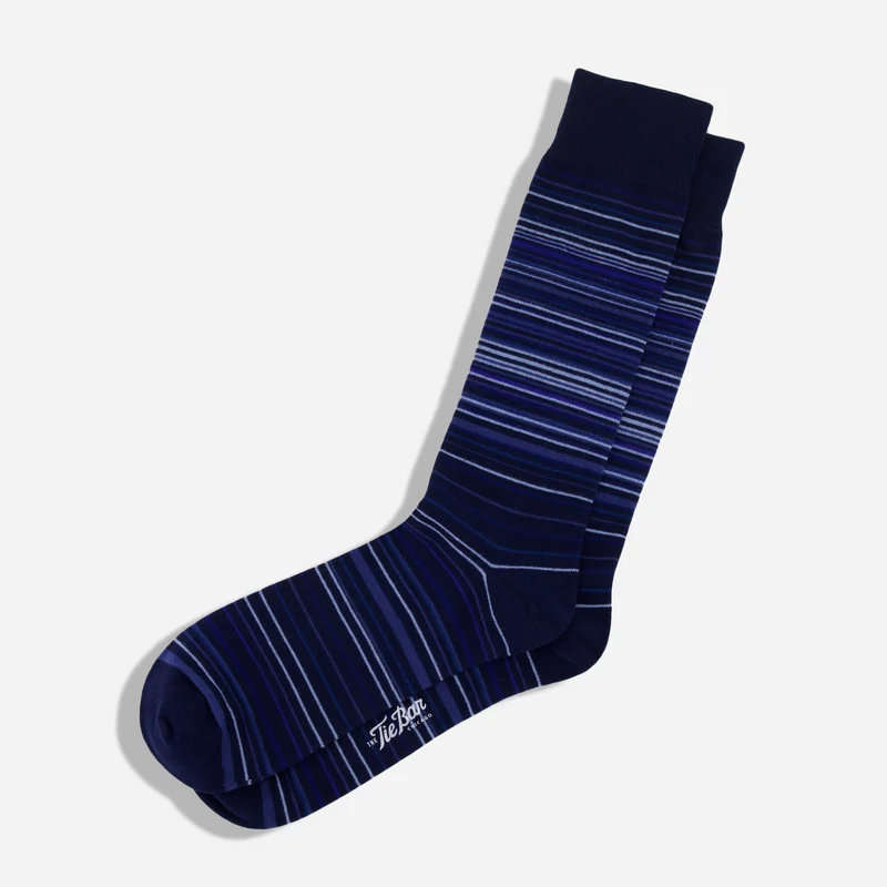 Multistripe Blues Dress Socks