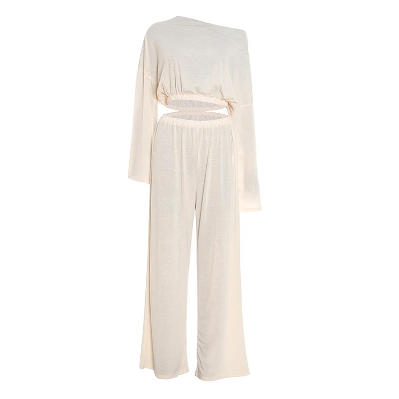 Grunge broekenset met plooien en middelhoge taille