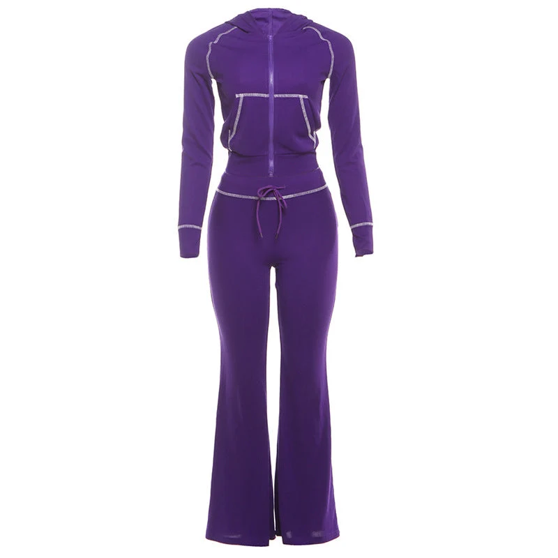 Hoodie lange mouwen rits trekkoord broek set