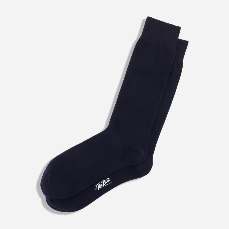 Solid Navy Dress Socks