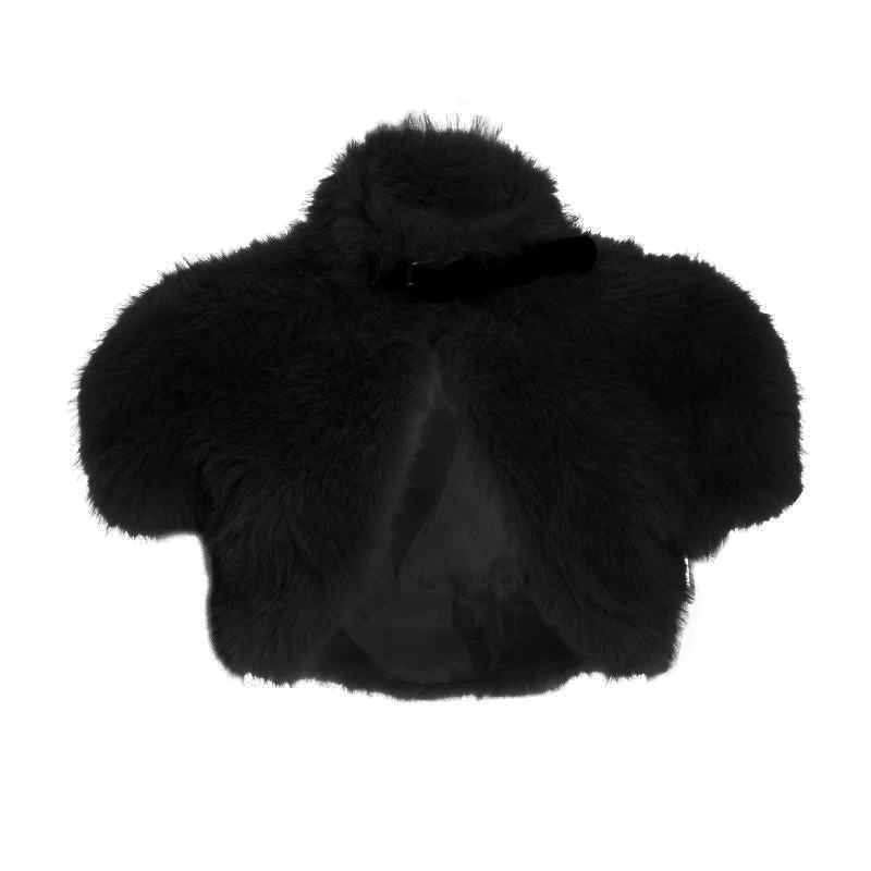 Y2K pluizige cargo crop top met korte mouwen