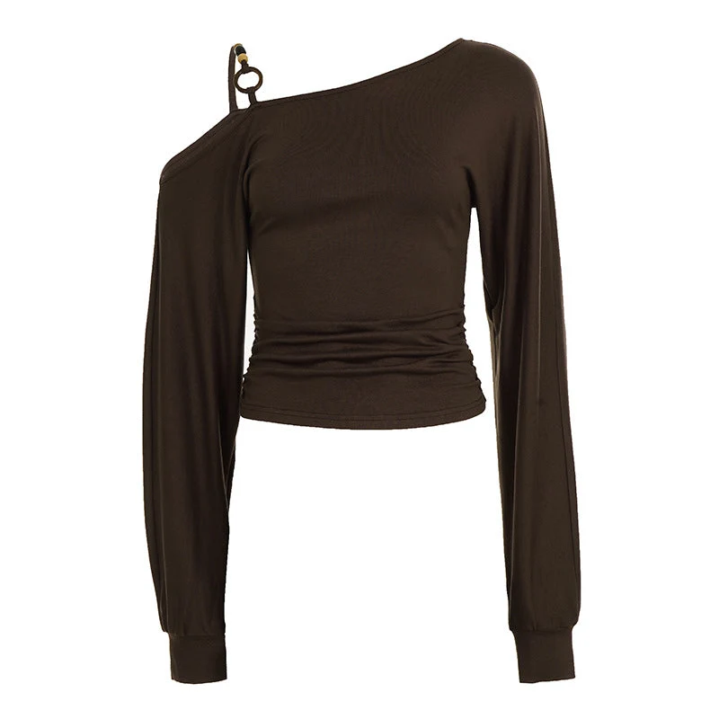 Grunge o ring beaded long sleeve top
