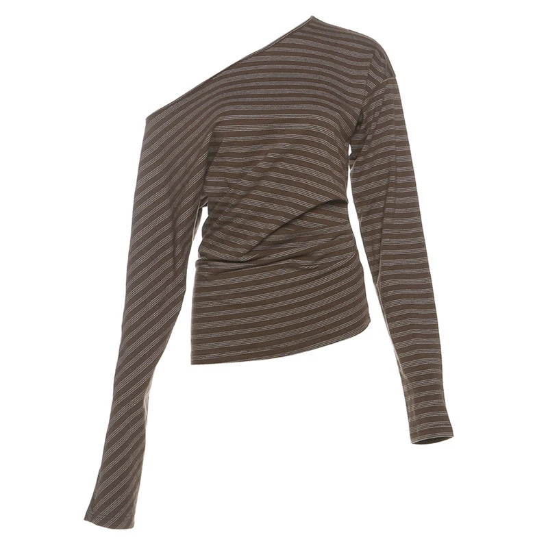Grunge long sleeve one shoulder top
