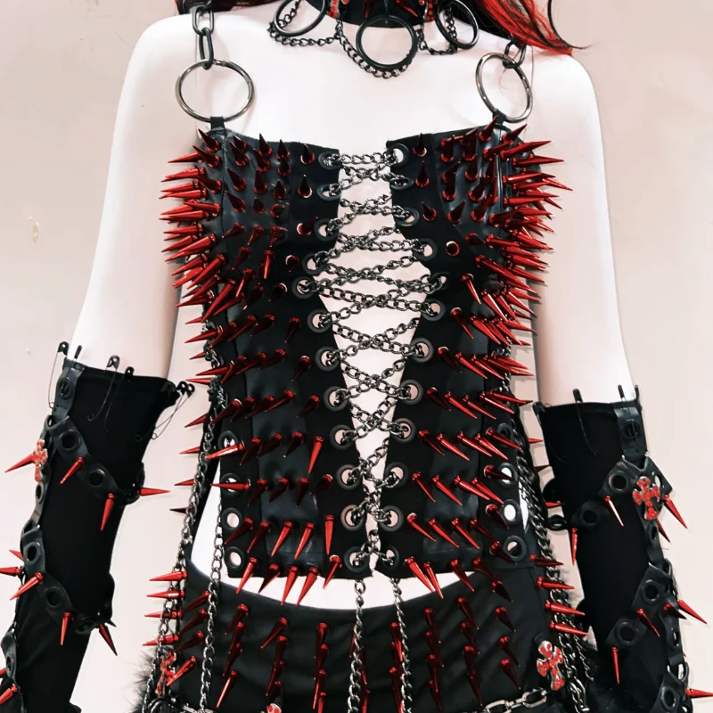 Fairycore metalen ketting met klinknagels