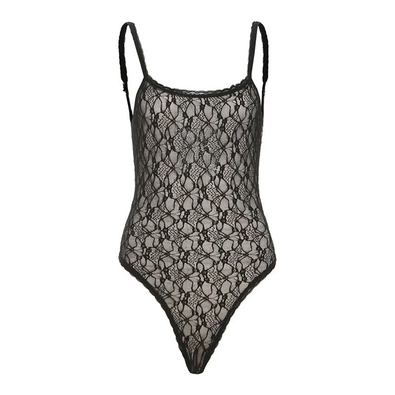 Fairycore kanten bodysuit met kralen