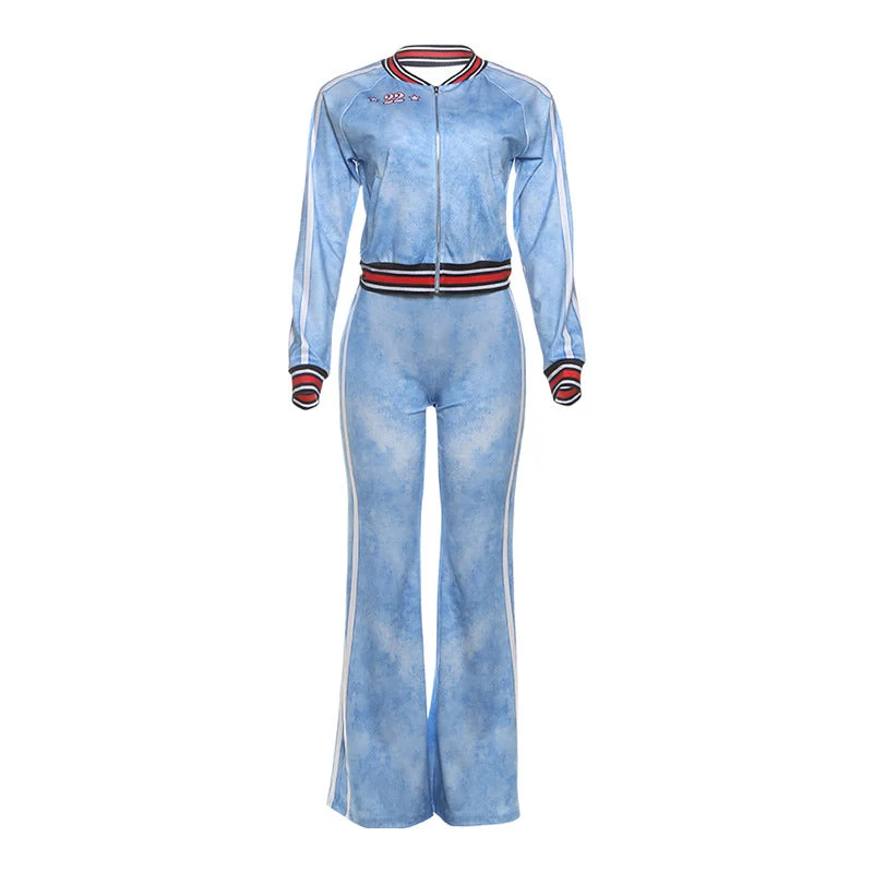 Grunge zip-up pocket pant set