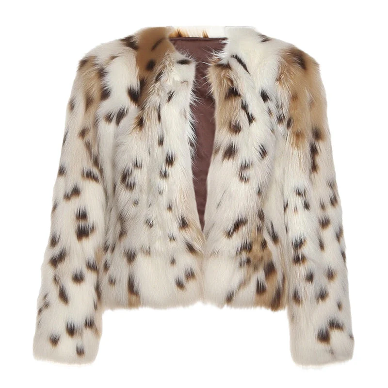 Grunge top met luipaardprint en pluizige top