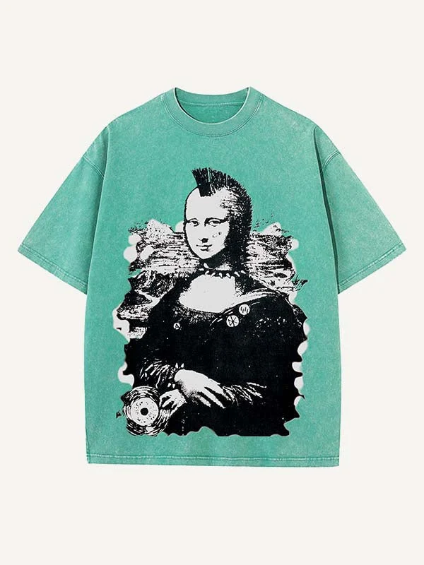 Grunge abstract portret grafisch t-shirt