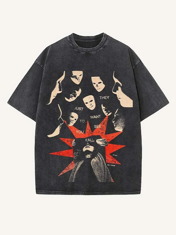 Grunge Psychologisch Masker Design T-shirt