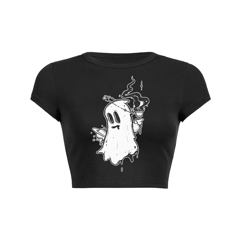 Y2K spookachtige fakkel crop top