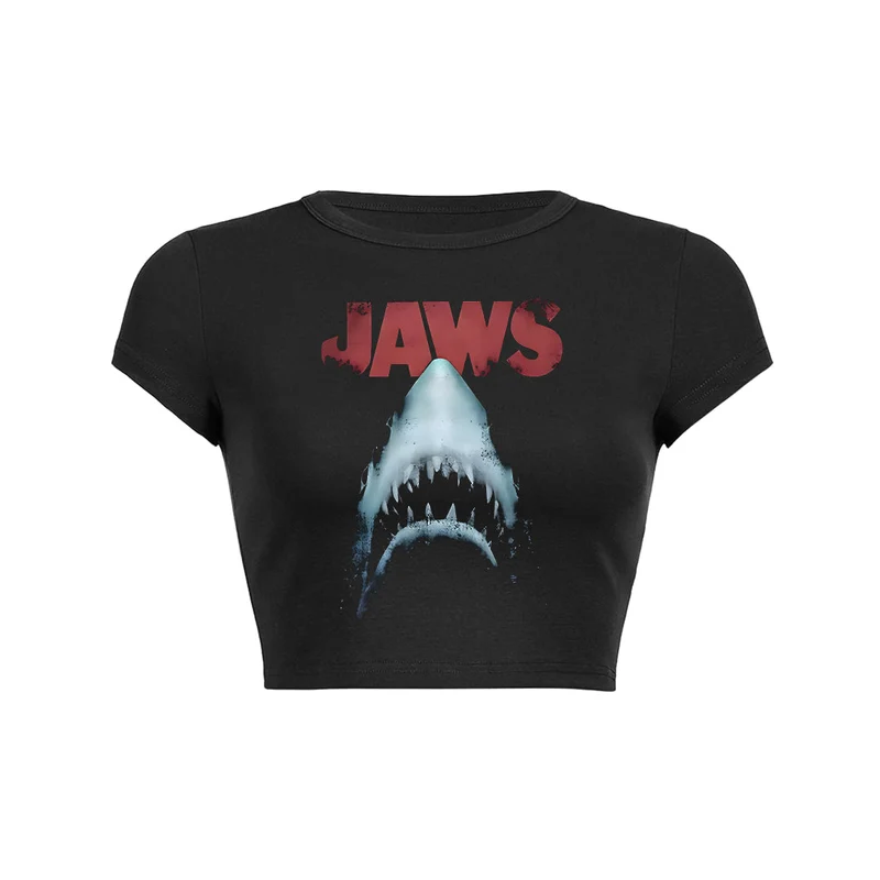 Diepzee Predator Grafisch Crop Top Baby T-shirt