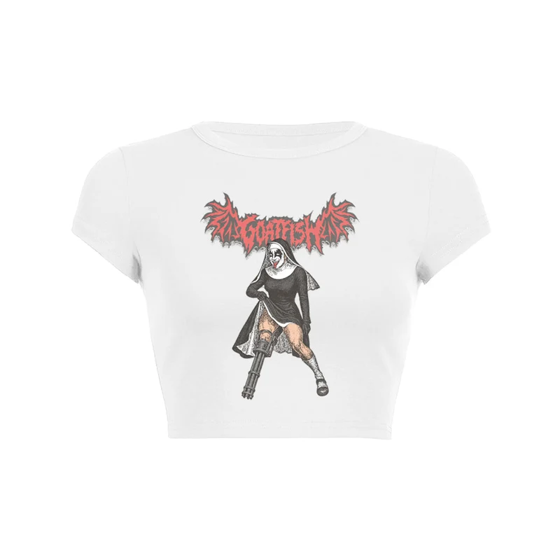 Rebelse non-ontwerp crop top baby-T-shirt