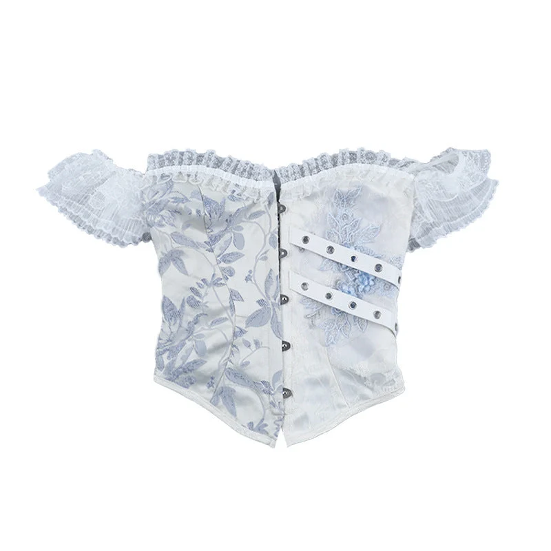 Fairycore off shoulder smocked flower top