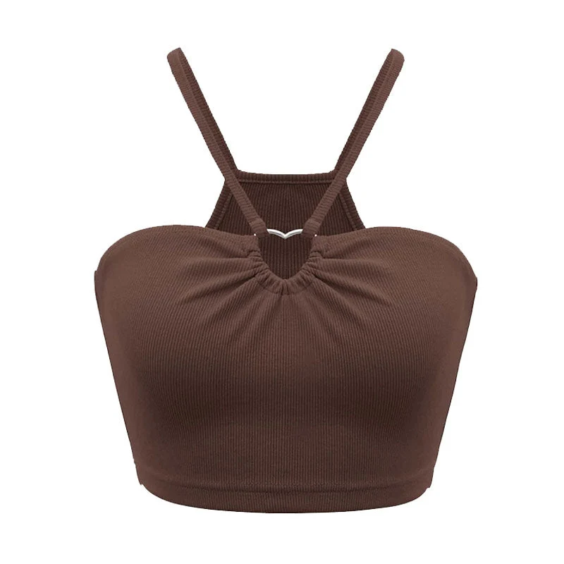 Grunge geribbelde, uitgeholde cami top