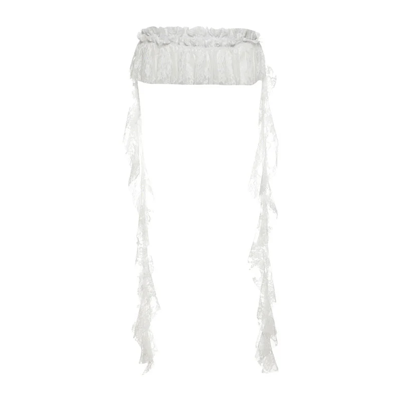 Kanten ruche gerimpelde decoratie riem