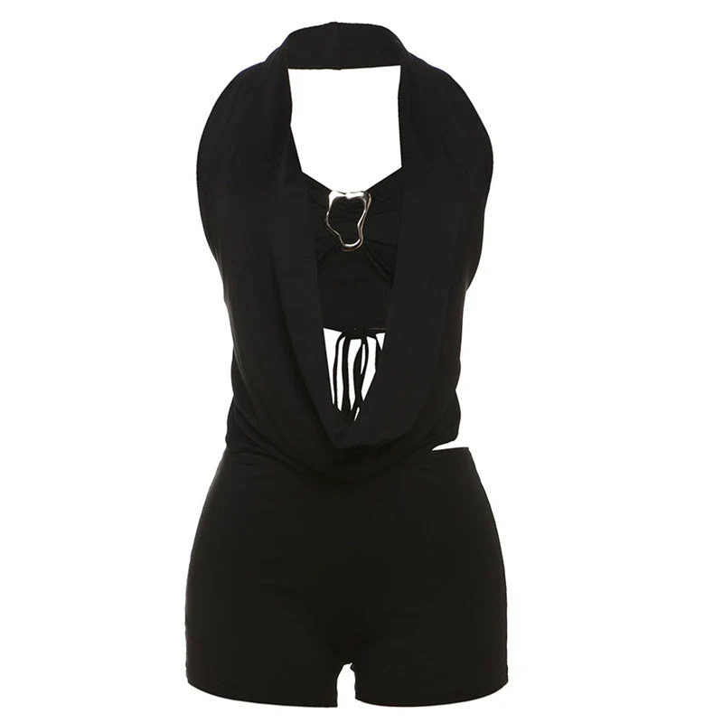 Grunge halter short met strikceintuur