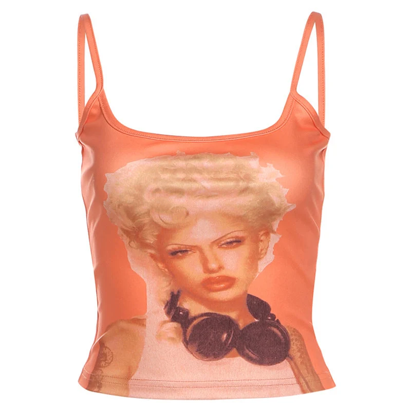 Grunge U-hals abstracte camisole top