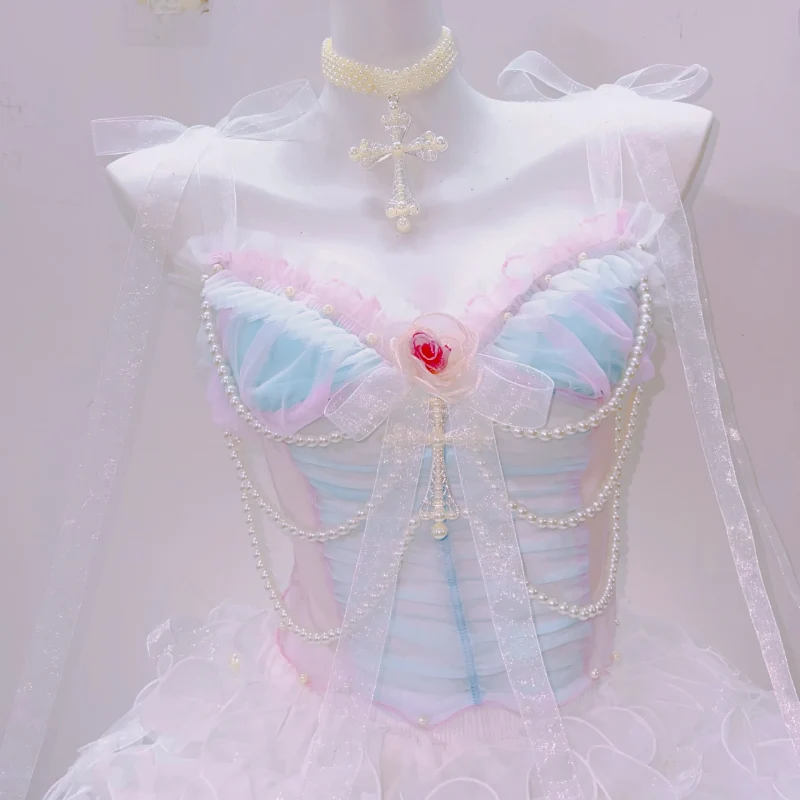 Fairycore cami top met ruches en strik