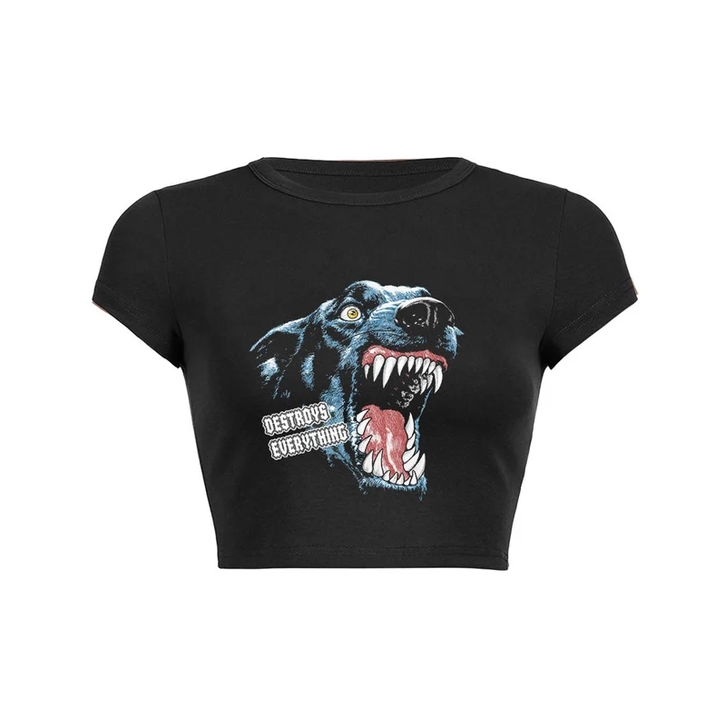 Y2K woest beest graphic crop top