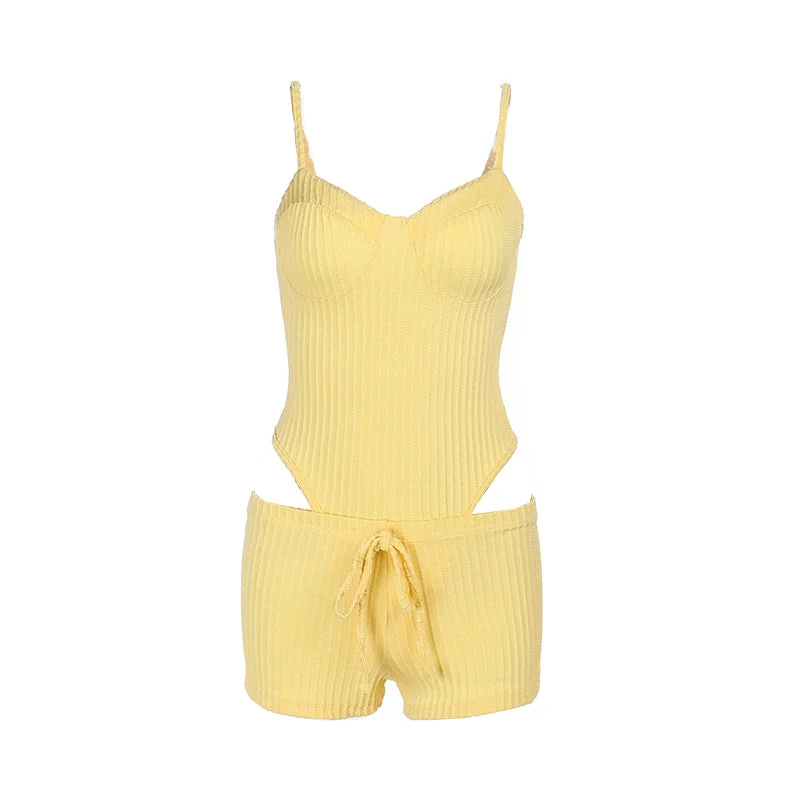 Grunge camisole set met strikceintuur