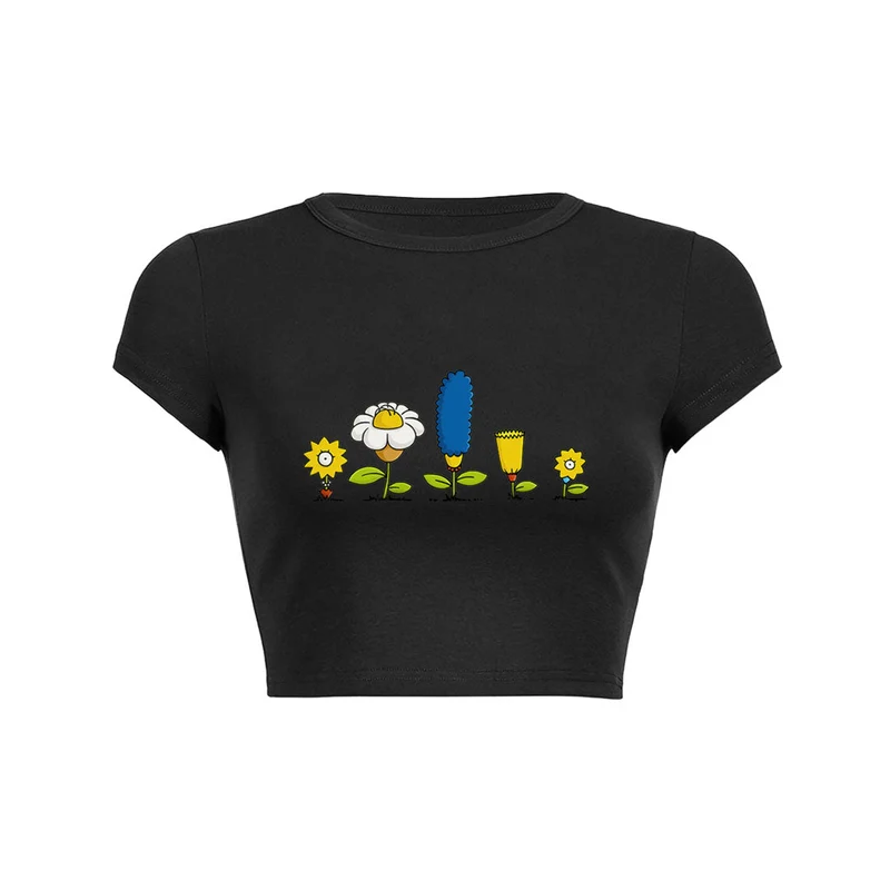 Floral Friends Crop Top Baby T-shirt