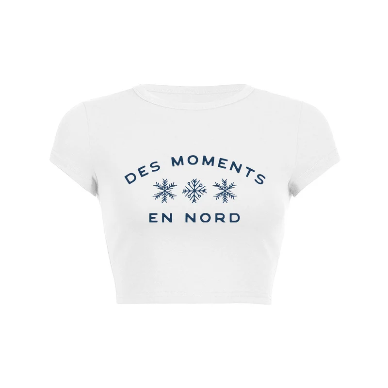 Y2K sneeuwvlokje bedeltje crop top