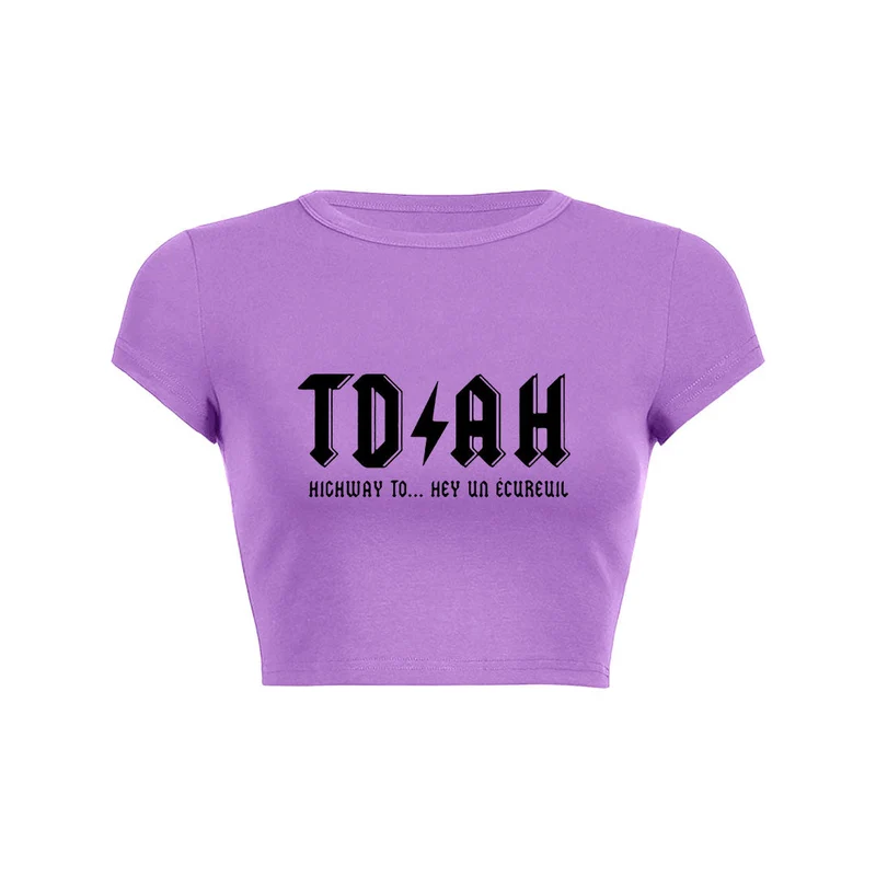 Grunge snelweg naar TDAH crop top tee