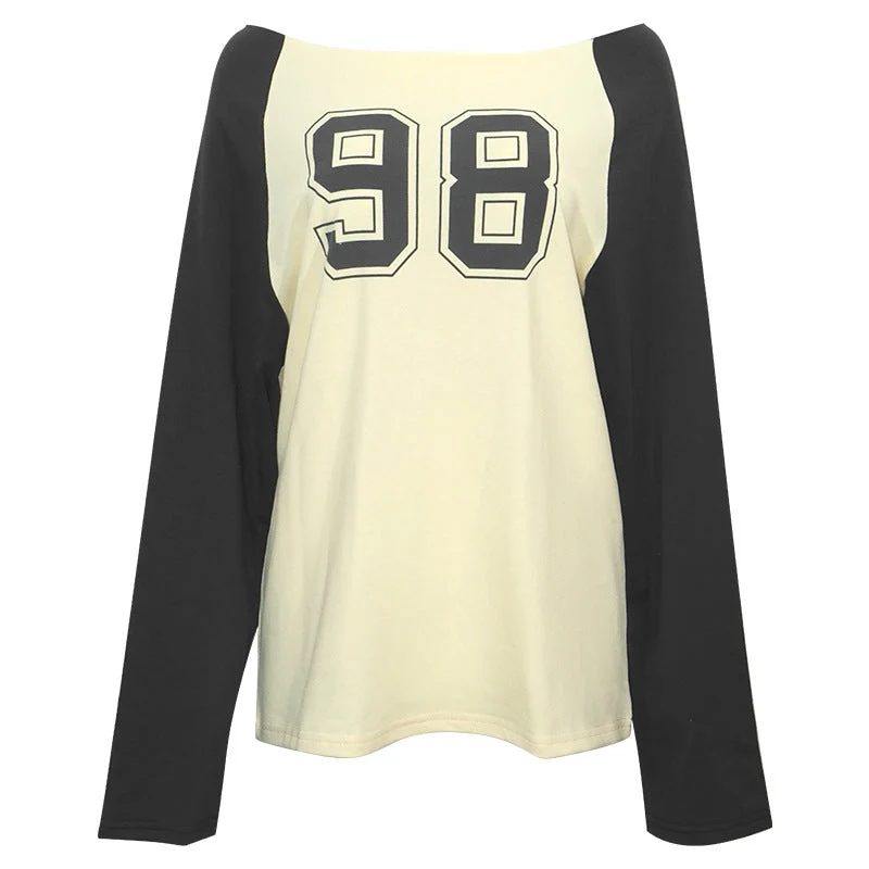Grunge top met lange mouwen en blote schouders