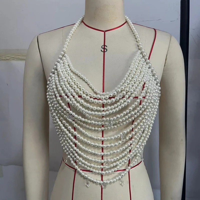 Grunge halter o ring beaded top